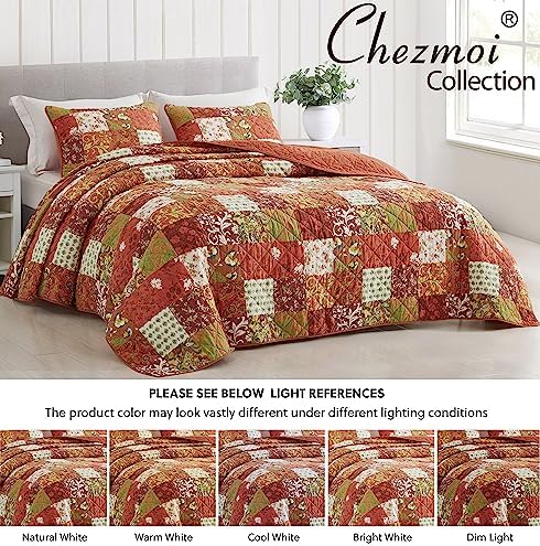 Chezmoi Leilani 3-Piece Boho Cotton Quilt Set