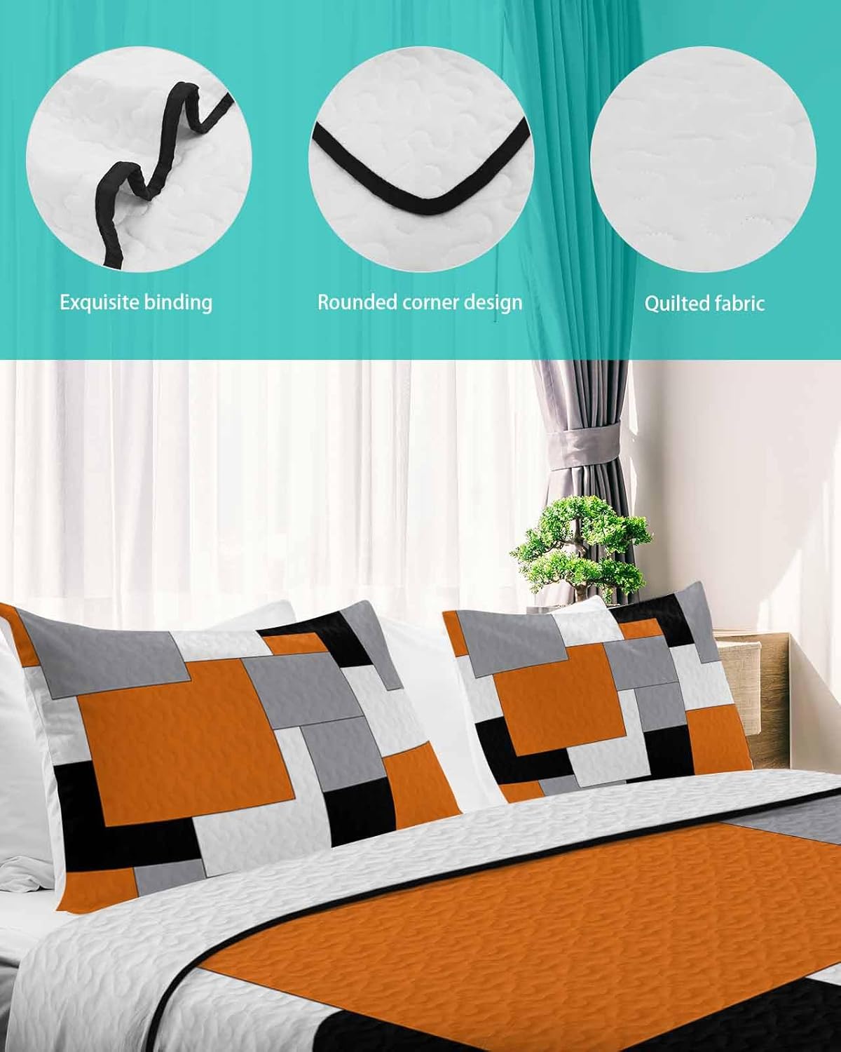 TocaHome Summer Quilt Set Twin XL 68x98 Inch