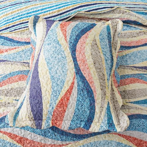 HoneiLife Oversized King Quilt Set 120x120 - Coastal Style 3 Piece