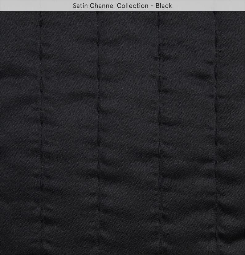 Indigo Hill Satin Quilt Set 3 Piece Super Queen Size Black