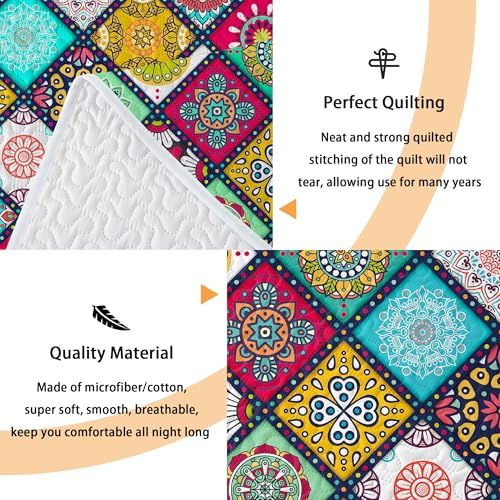 Tyrot Boho Patchwork Quilt Set King Size