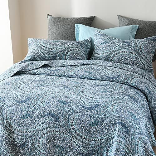 ENASAL Reversible Paisley Cotton Quilt Set King Size