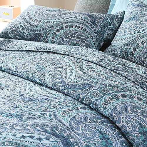 ENASAL Reversible Paisley Cotton Quilt Set King Size