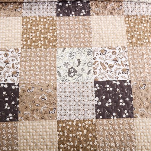 Menghomeus Brown Boho Quilt Set Queen