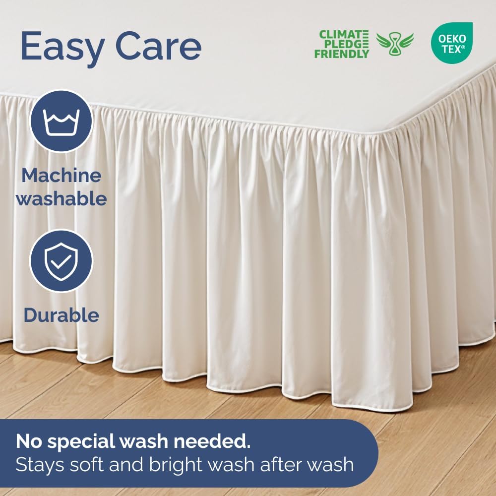 CGK Unlimited Bed Skirt Twin Size Ruffle 12 Inch Drop