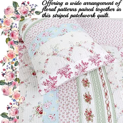 Cozy Line 100 Cotton Reversible Quilt Bedding Set Queen 3 Piece
