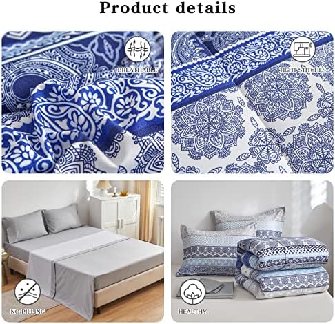 Flysheep Bohemian Striped Bed in a Bag 7 Piece King Size