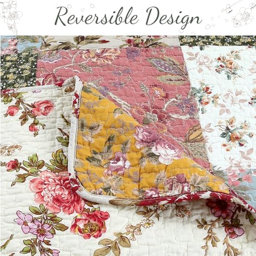 Cozy Line 100 Cotton Patchwork Quilt Bedding Set - Harvest King 3 Piece