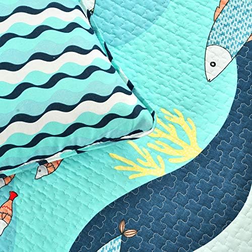 Lush Decor Sealife Quilt Set Twin Blue 1