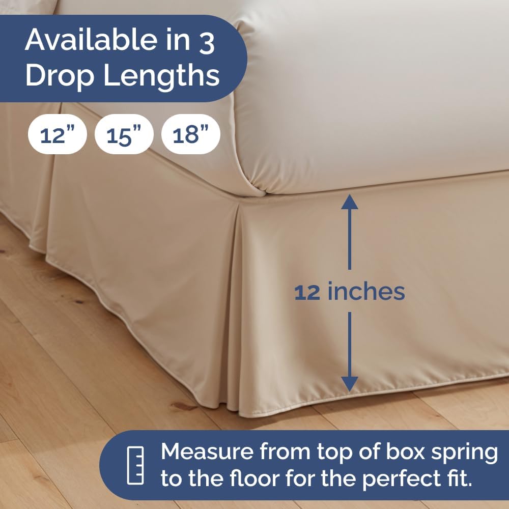 CGK Unlimited Pleated Bed Skirt Full Size Cream