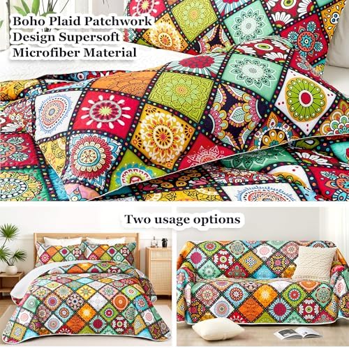 Tyrot Boho Patchwork Quilt Set King Size