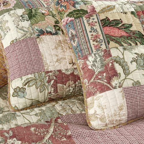 Chezmoi Collection Delaney 2-Piece Floral Patchwork Quilt Set Twin