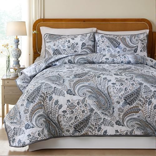 Cozaline 100 Cotton King Quilt Set with 2 Pillowcases