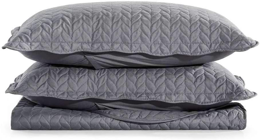 MOONLIGHT20015 Twin Quilt Set with Pillow Sham for All Seasons