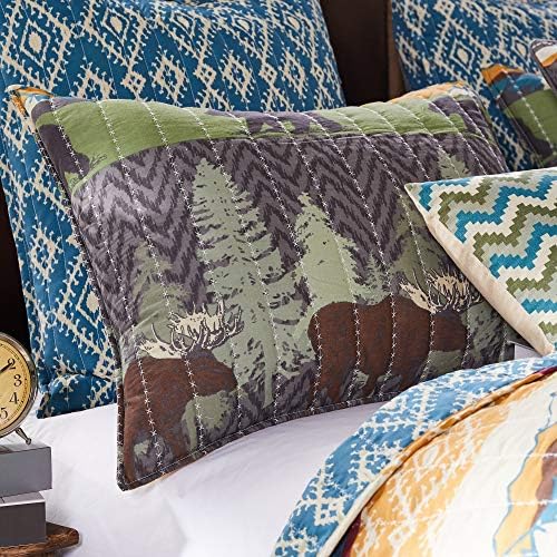 Greenland Home Black Bear Lodge Quilt Set 3-Piece FullQueen