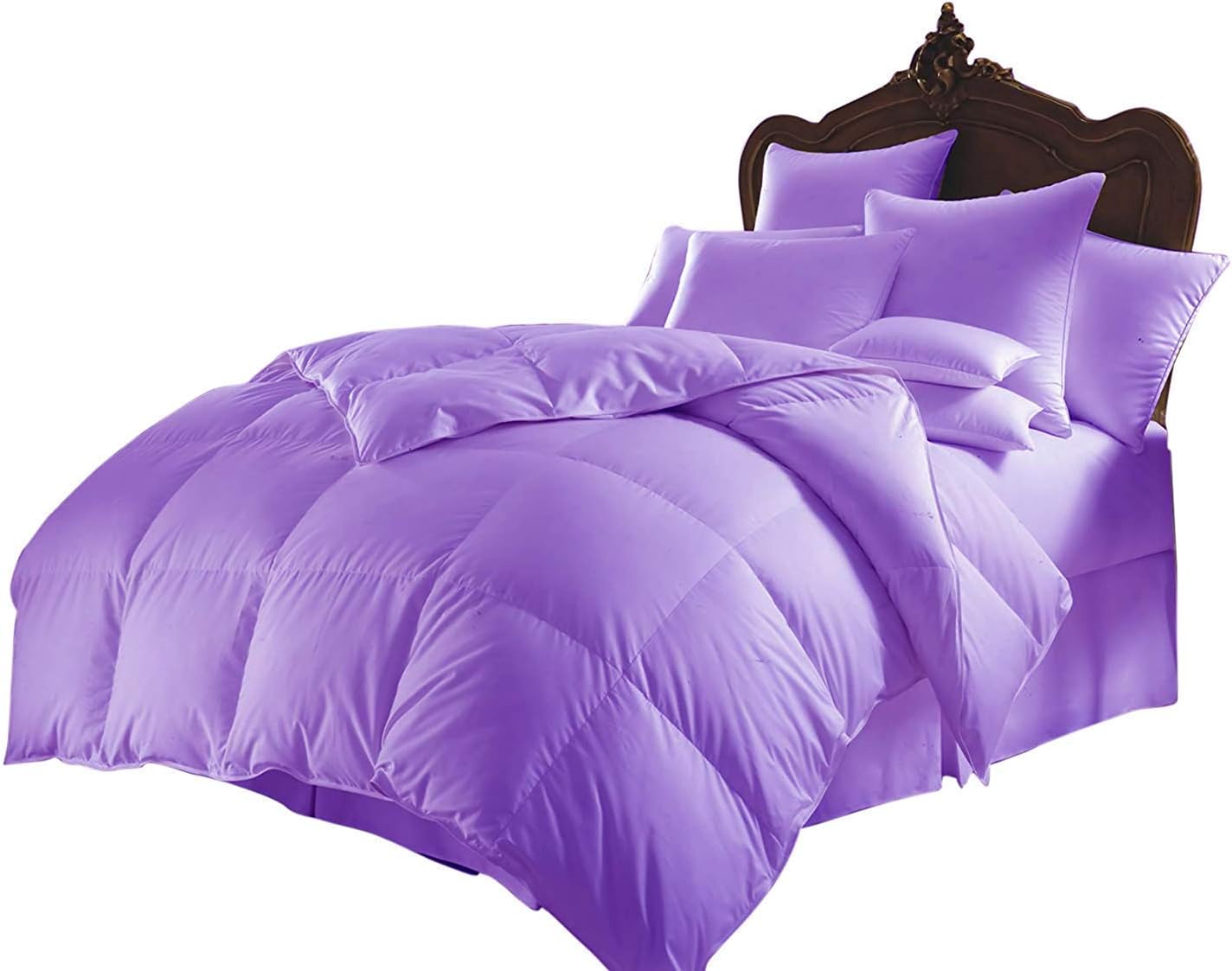 Soft 1000 TC Comforter Set with 2 Pillow Cases Lilac