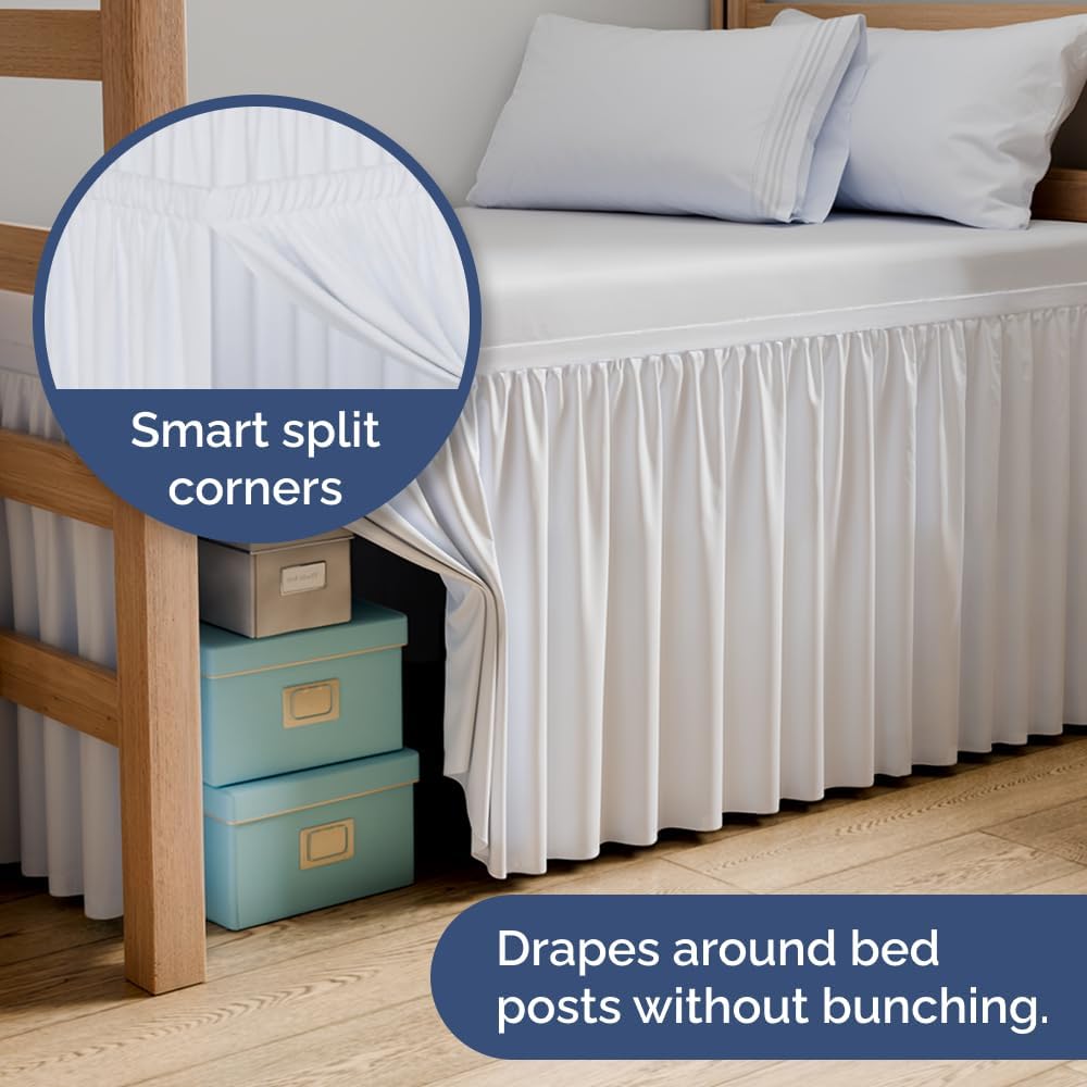 CGK Unlimited Wrap Around Bed Skirt - Twin XL 30 Inch Drop