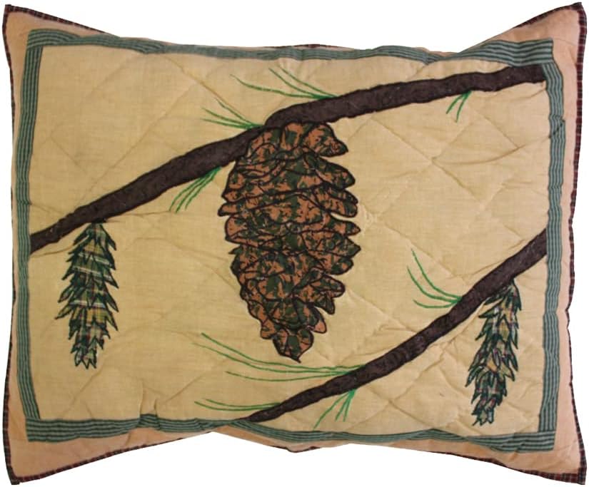 Patch Magic Quilts Quilted Pinecones Super Queen Quilt 3 Piece Set