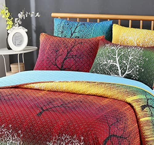Swanson Beddings Rainbow Tree 5 Piece Quilt Set King