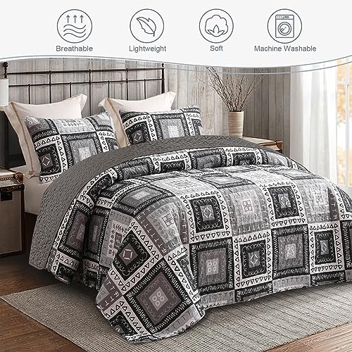 Exclusivo Mezcla Reversible Boho Quilt Set Twin Size 1