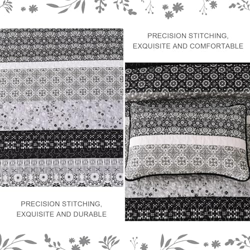 WONGS BEDDING Boho Quilt Set Queen Size 3 Pieces
