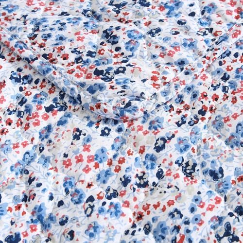 Laura Ashley Leona Flower Red Quilt Set FullQueen