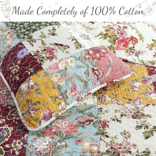 Cozy Line 100 Cotton Patchwork Quilt Bedding Set - Harvest King 3 Piece
