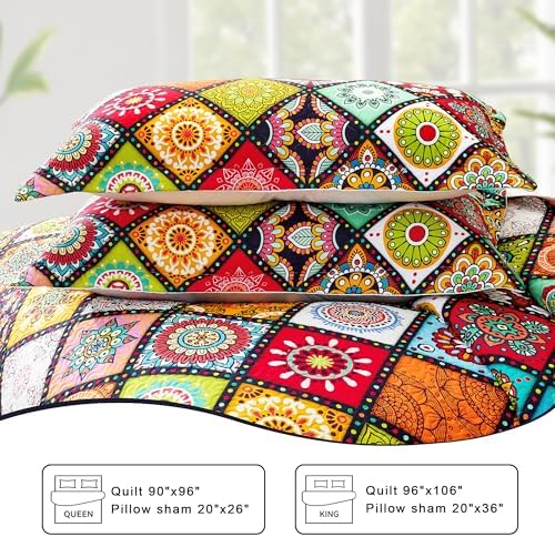 Tyrot Boho Patchwork Quilt Set King Size