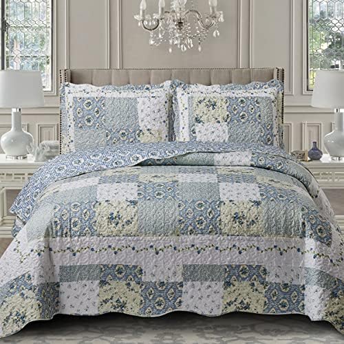 5-Pcs Bedspread Set Twin XL Microfiber Brea Print