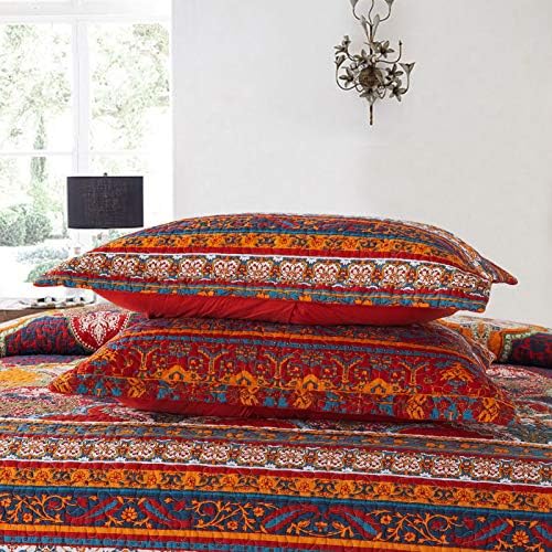 NEWLAKE Reversible Patchwork Quilt Set Queen Size