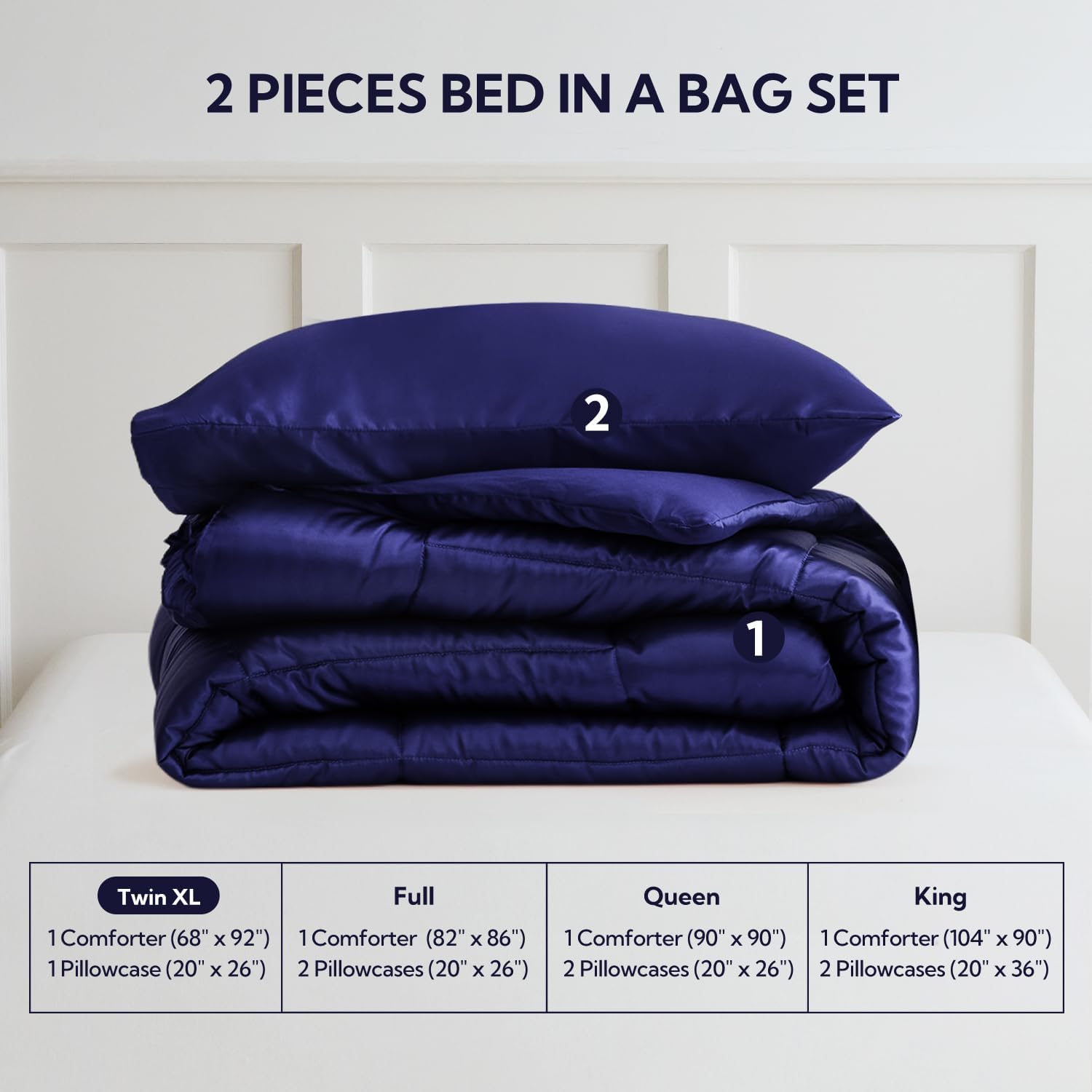 MRHM Reversible Comforter Set Navy Blue