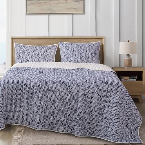 HiEnd Accents Indigo Staccato Coastal Quilt Set 3 Piece 1