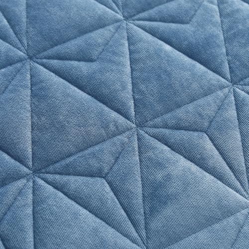 Twin Luxury Velvet Quilt Set - Navy Blue 68x86