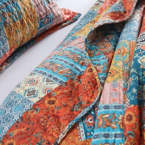ENASAL Cotton Quilt Bedspread King Size Reversible
