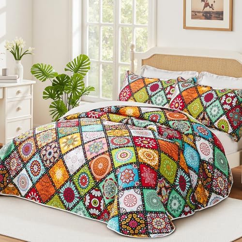 Tyrot Boho Patchwork Quilt Set King Size