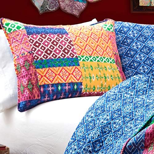 Lush Decor Misha 3-Piece Quilt Set Queen Fuchsia Navy