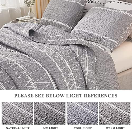 Andency Grey Reversible Quilt Set Twin 2Pcs