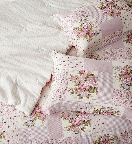 Chezmoi Rosy 3-Piece Queen Comforter Set