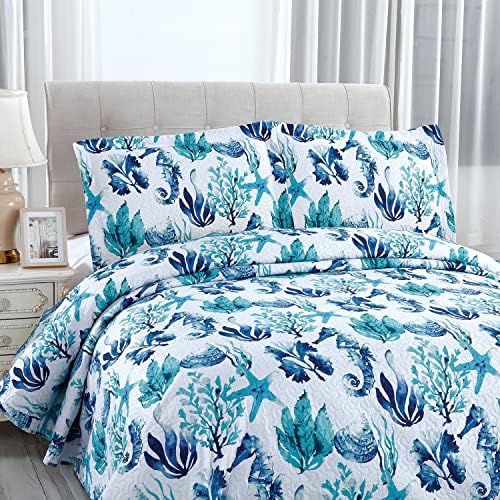 Jarson 3 Pcs Summer Coastal Quilt Set Twin Size