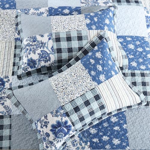 Camandy Cotton Reversible Quilt Bedding Set 3 Pieces King Size