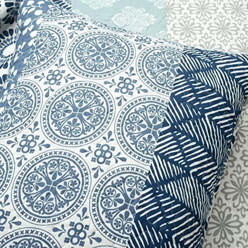 Lush Decor Bohemian Stripe Reversible Quilt Set 3 Piece Queen