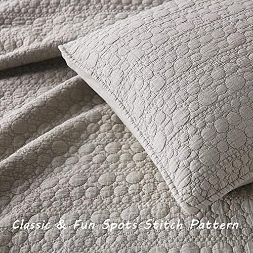 HORIMOTE HOME Quilt Set Twin Beige Stone-Washed Microfiber