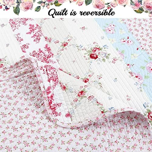 Cozy Line 100 Cotton Reversible Quilt Bedding Set Queen 3 Piece