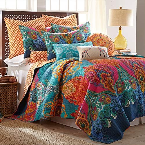 Levtex Home Mackenzie Quilt Set - KingCal King - Bohemian Pattern - Reversible - Cotton