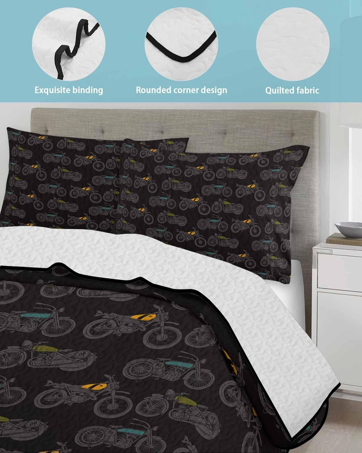 TocaHome Summer Quilt Twin XL Set with 2 Pillowcases