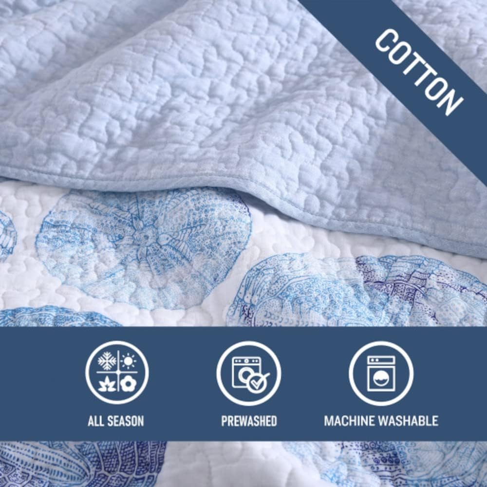 Tommy Bahama Queen Quilt Set with Reversible Design