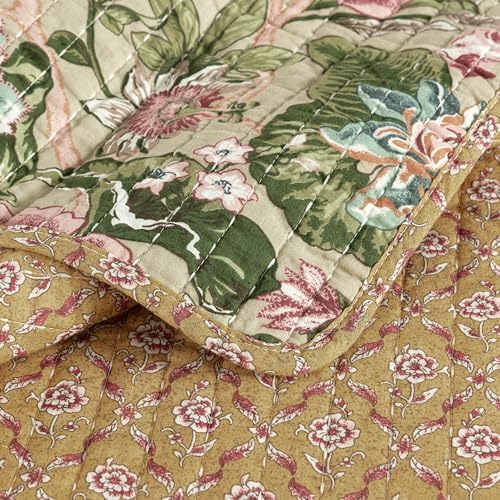 Chezmoi Collection Delaney 2-Piece Floral Patchwork Quilt Set Twin