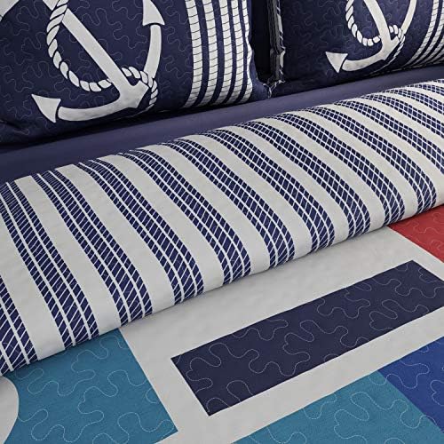Lavish Home 2-Piece Twin Quilt Set - Coastal Themed Reversible Bedspread with Sham