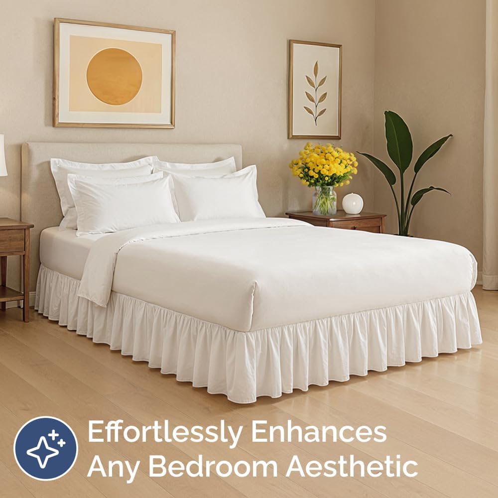 CGK Unlimited Bed Skirt Twin Size Ruffle 12 Inch Drop