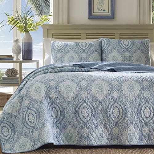 Tommy Bahama King Quilt Set - Turtle Cove Caribbean Blue